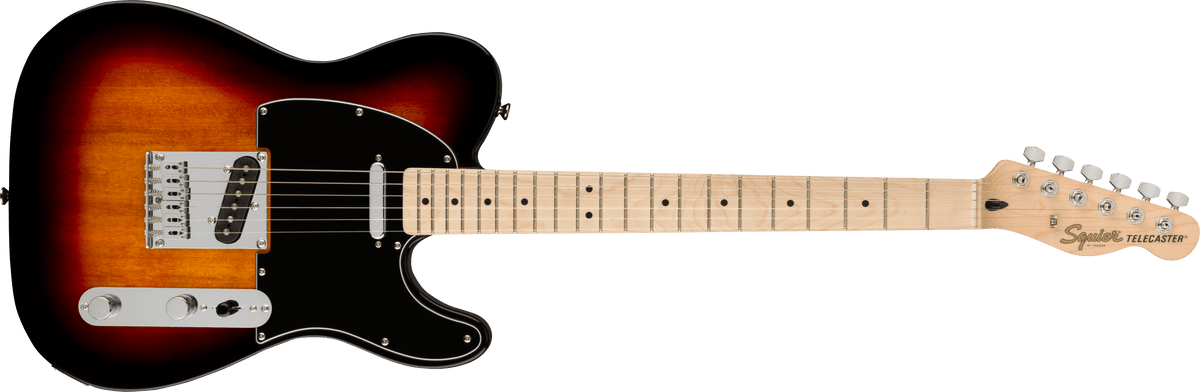 Fender Squier Affinity Series Telecaster, Maple Fingerboard, Black Pickguard, 3-Color Sunburst