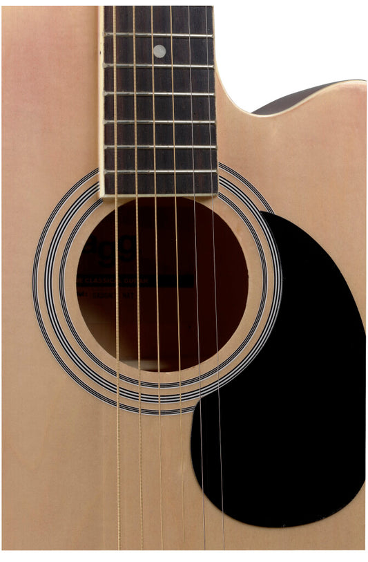 Stagg SA20ACE NAT - 4/4 Cutaway Acoustic-Electric Guitar w/ Basswood Top (Natural) | Stagg Guitar for Beginners, Students & Stage