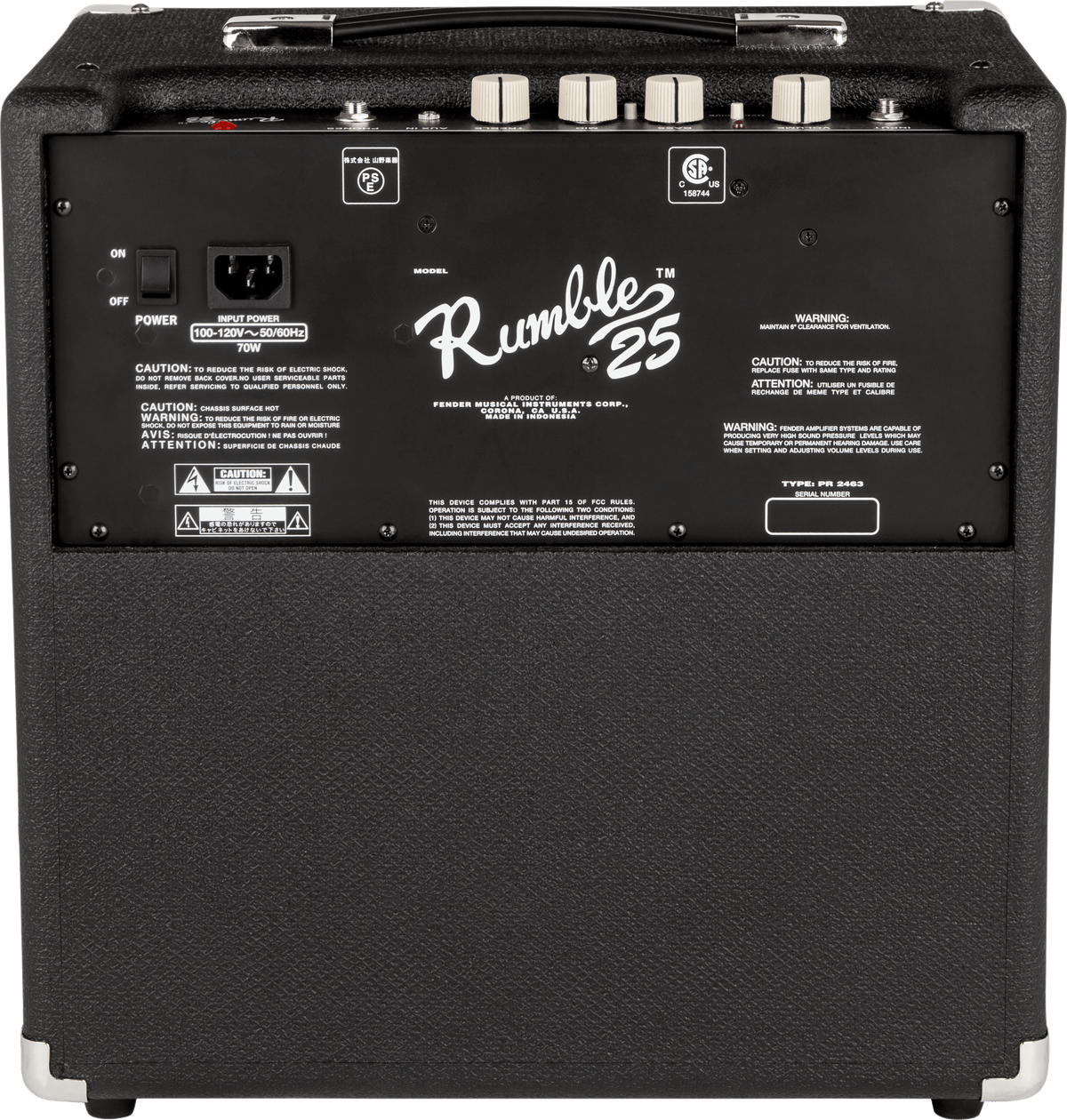 Fender Rumble 25 (V3), 230V EUR, Black/Silver