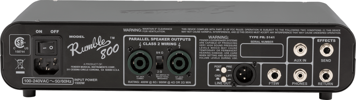 Fender Rumble 800 HD, 230V EU