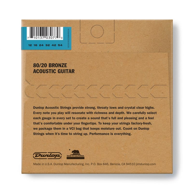 Dunlop DAB1254 80/20 Bronze Acoustic Strings 12-54