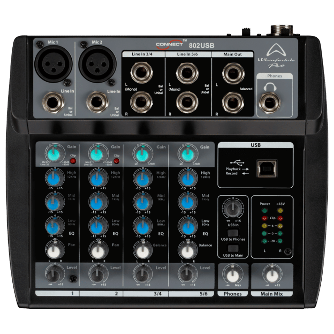 Wharfedale Pro Connect 802USB Mixer | Wharfedale Mixer for Live Sound & Recording