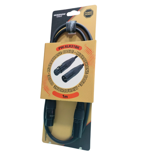 PowerWorks PW-XLR31BK 1M XLR Male to Female Cable