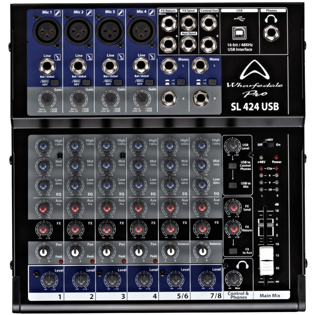 Wharfedale Pro SL424USB Mixer | Wharfedale Mixer for Live Sound & Recording