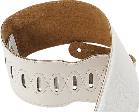 Levy's M4GF-WHT 3.5-inch Padded Garment Leather Bass Strap - White