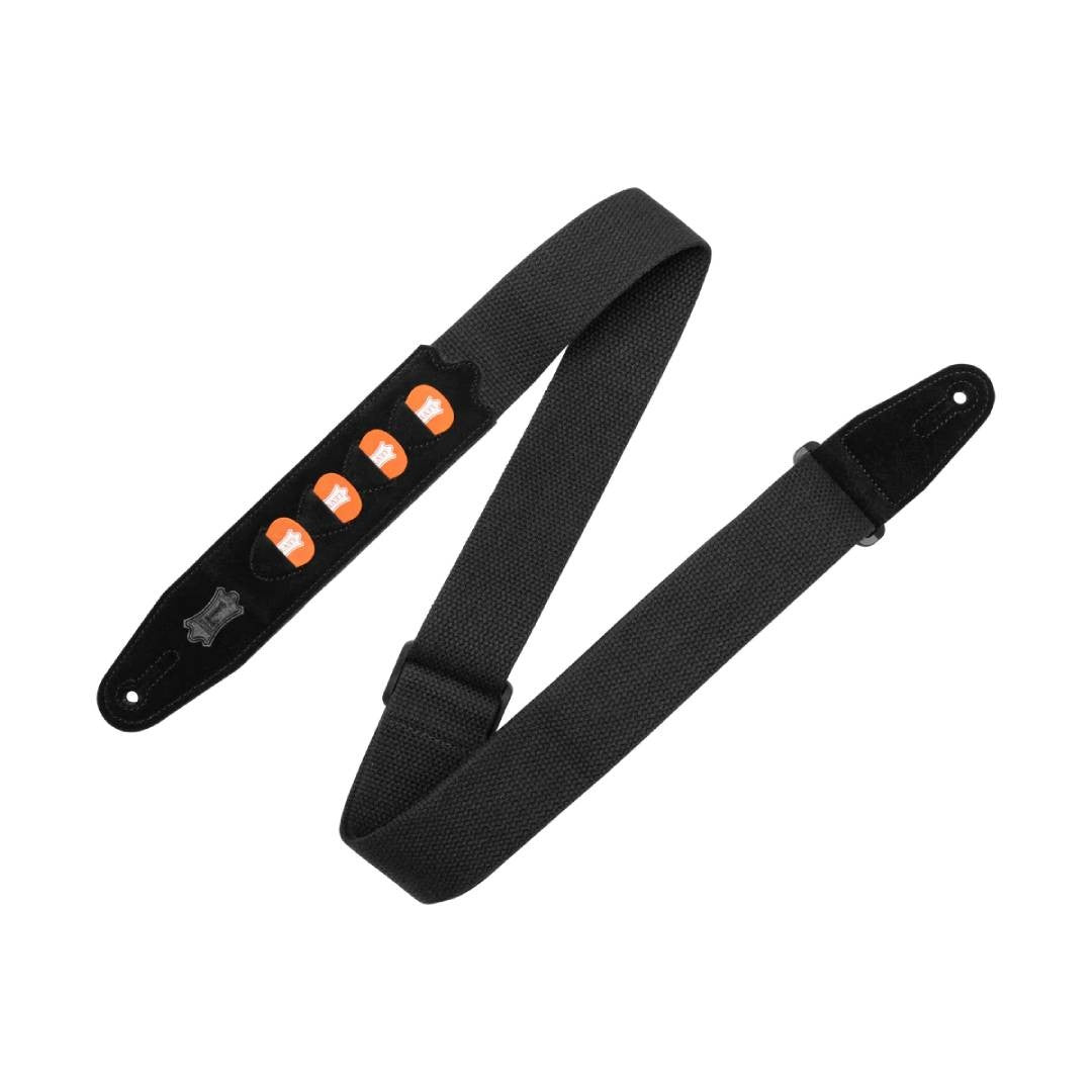 Levy's MC2PH 2-inch Cotton Pickholder Guitar Strap - Black