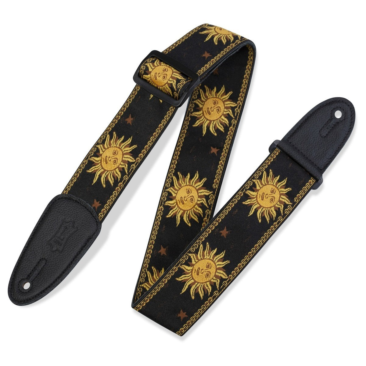 Levy's MPJG Sun Polyester Guitar Strap - Black/Yellow
