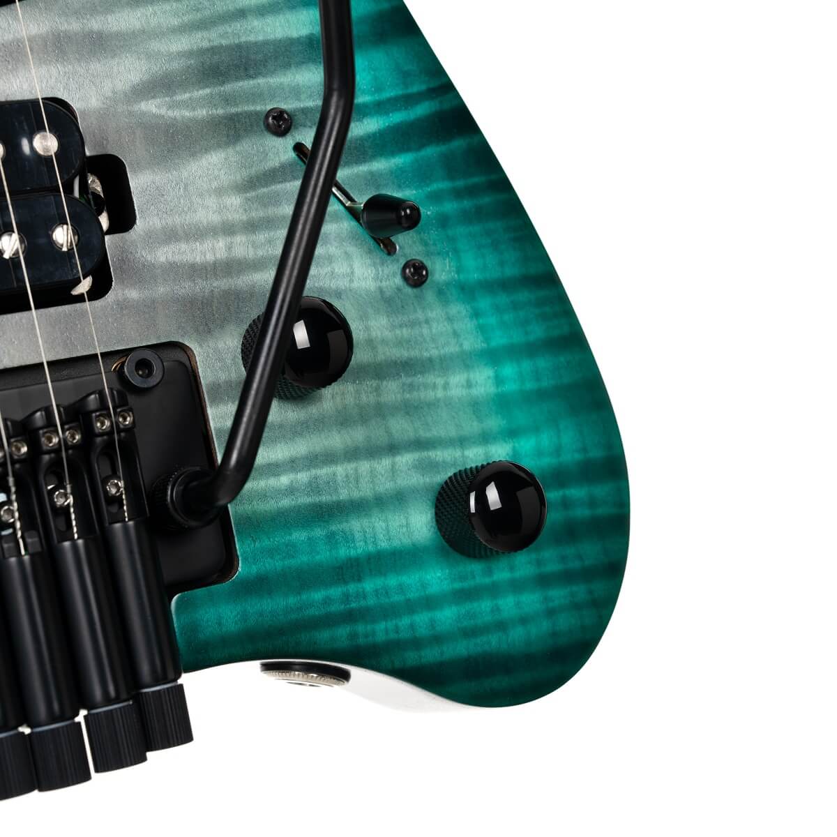 Cort Space G6TR Headless Guitar - Semi Gloss Lagoon with Bag