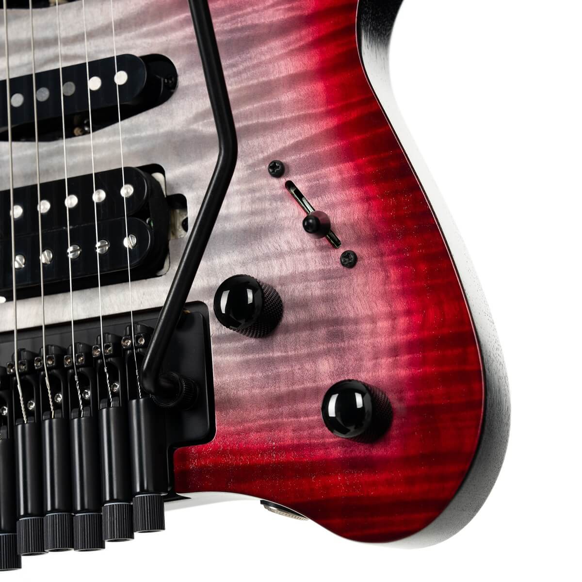 Cort Space G6TR Headless Guitar - Semi Gloss Lava with Bag