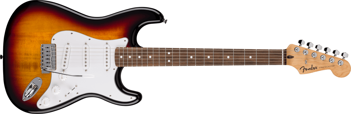 Fender Standard Stratocaster, Laurel Fingerboard, White Pickguard, 3-Color Sunburst