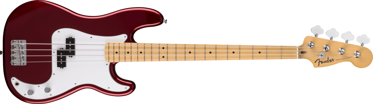 Fender Standard Precision Bass, Maple Fingerboard, White Pickguard, Candy Cola