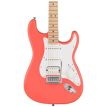 Fender Squier Sonic Stratocaster HSS, Maple Fingerboard, White Pickguard, Tahitian Coral
