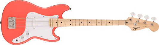 Fender Squier Sonic Bronco Bass, Maple Fingerboard, White Pickguard, Tahitian Coral