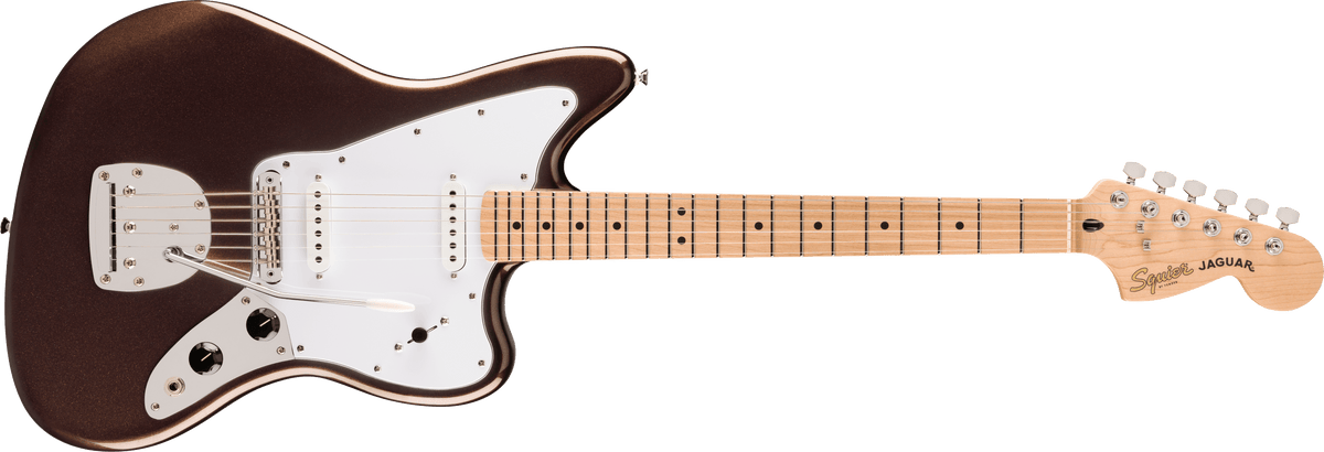 Fender Squier Affinity Series Jaguar, Maple Fingerboard, White Pickguard, Mystic Metallic Brown
