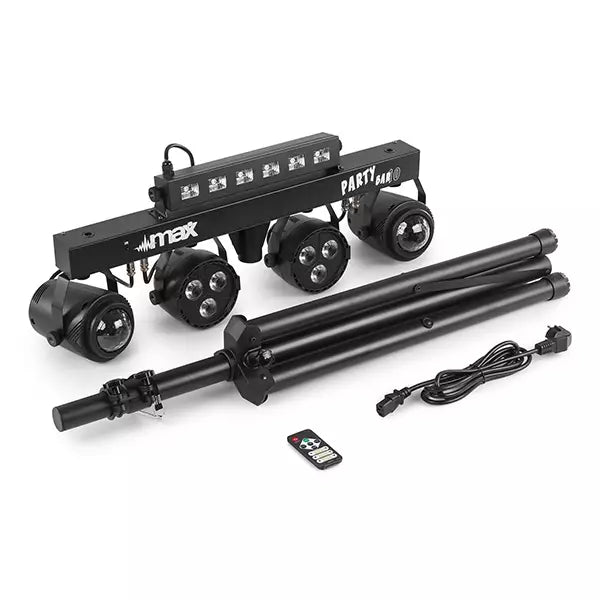 BEAMZ PARTYBAR10 SET 2x JELLY MOON, 2x PAR AND UV/STROBE RGBWUV
