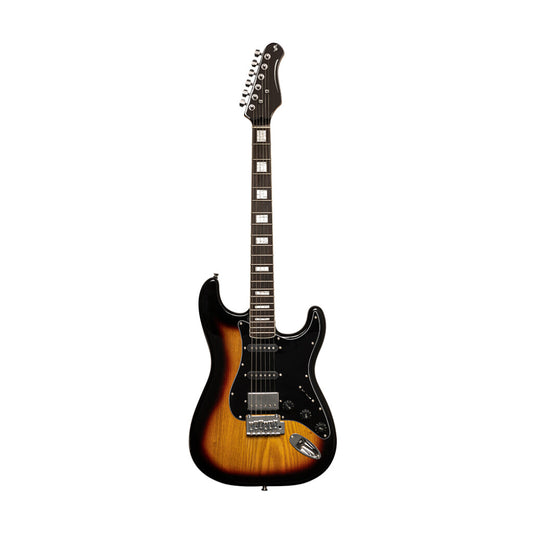 Stagg SES60 SNB - Vintage Series Electric Guitar w/ Solid Alder Body (Sunburst) | Stagg Guitar for Beginners, Students & Stage