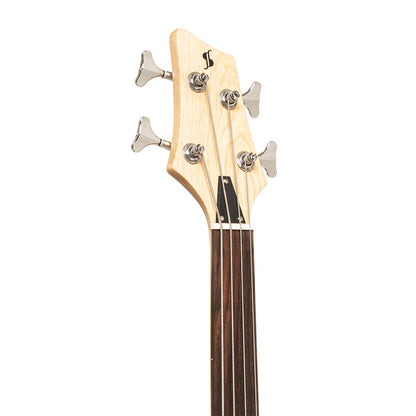 Stagg SBF40 NAT - Fusion 40 Electric Bass Guitar Satin (Natural) | Stagg Guitar for Beginners, Students & Stage