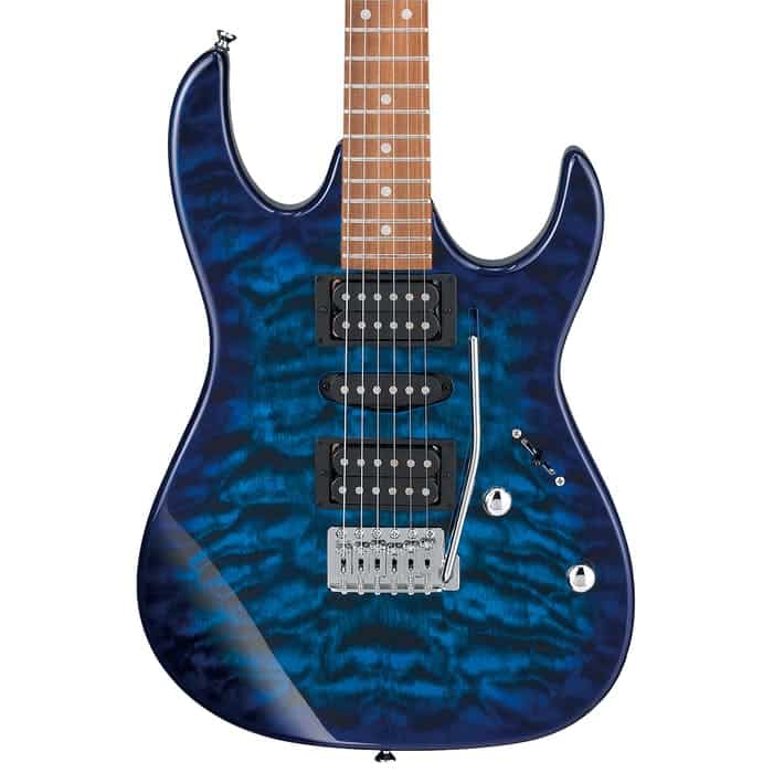 RENTAL - Ibanez GRX70QA Electric Guitar – Transparent Blue Burst