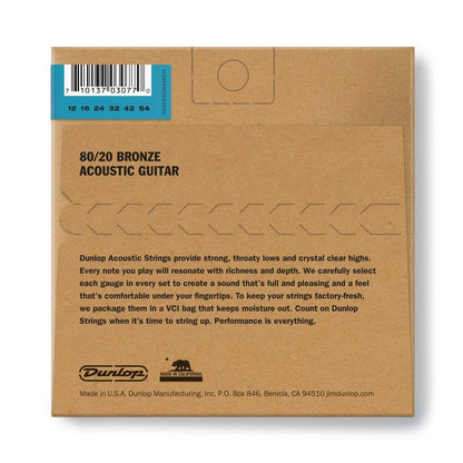 Dunlop DAB1254 80/20 Bronze Acoustic Strings 12-54