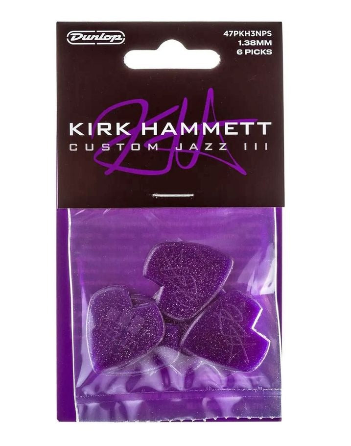Dunlop Kirk Hammett Custom Jazz III Pick Purple Sparkle