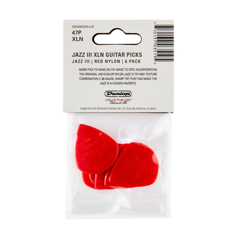 Dunlop Nylon Jazz III XL Picks