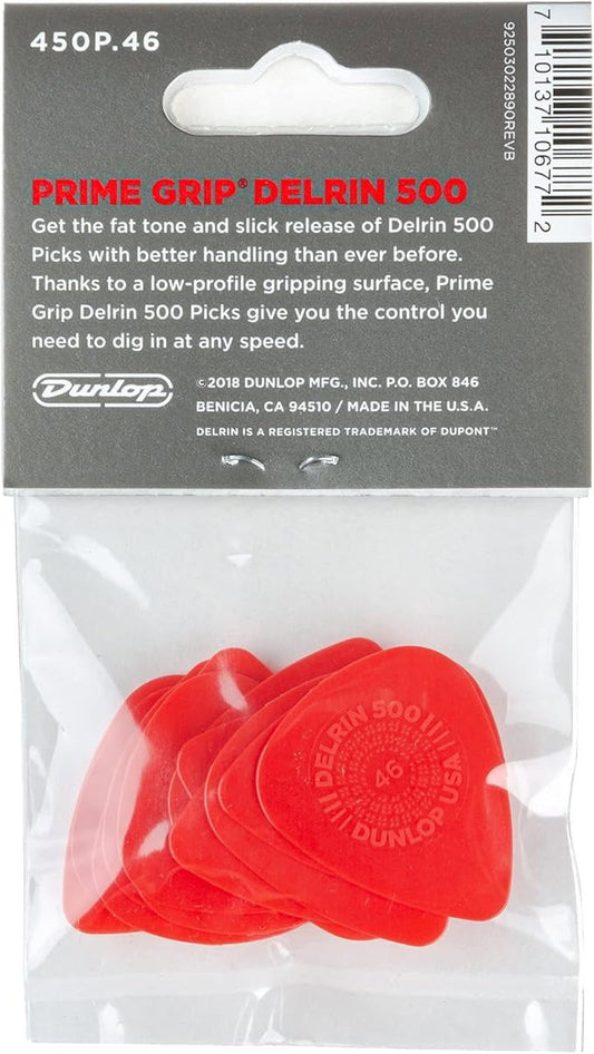 Dunlop Delrin 500 Prime Grip Picks .46mm 12-Pack