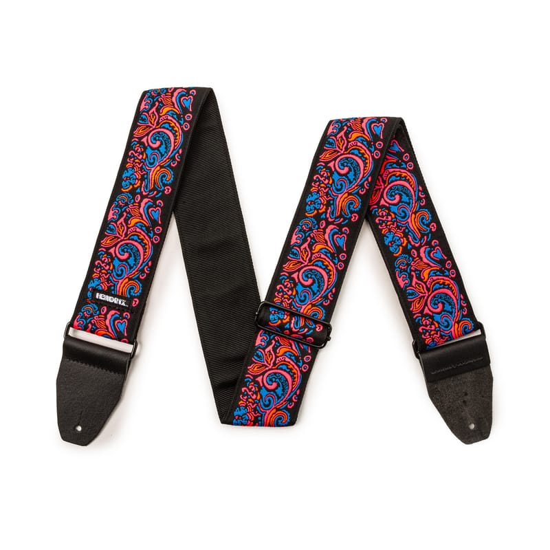 Dunlop Jimi Hendrix Blacklight Love Drops Pink Strap JH28
