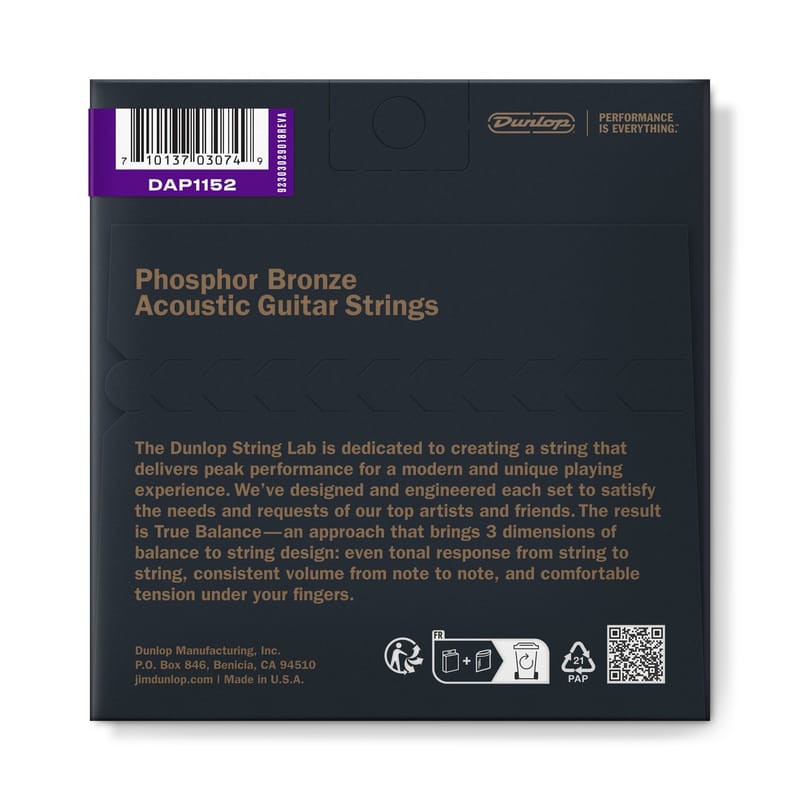 Dunlop DAP1152 Phosphor Bronze Acoustic Strings 11-52