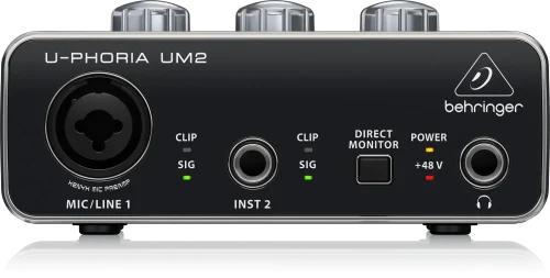 Behringer U-PHORIA UM2 Audiophile 2×2 USB Audio Interface