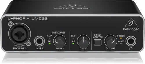 Behringer U-PHORIA UMC22 Audiophile 2×2 USB Audio Interface