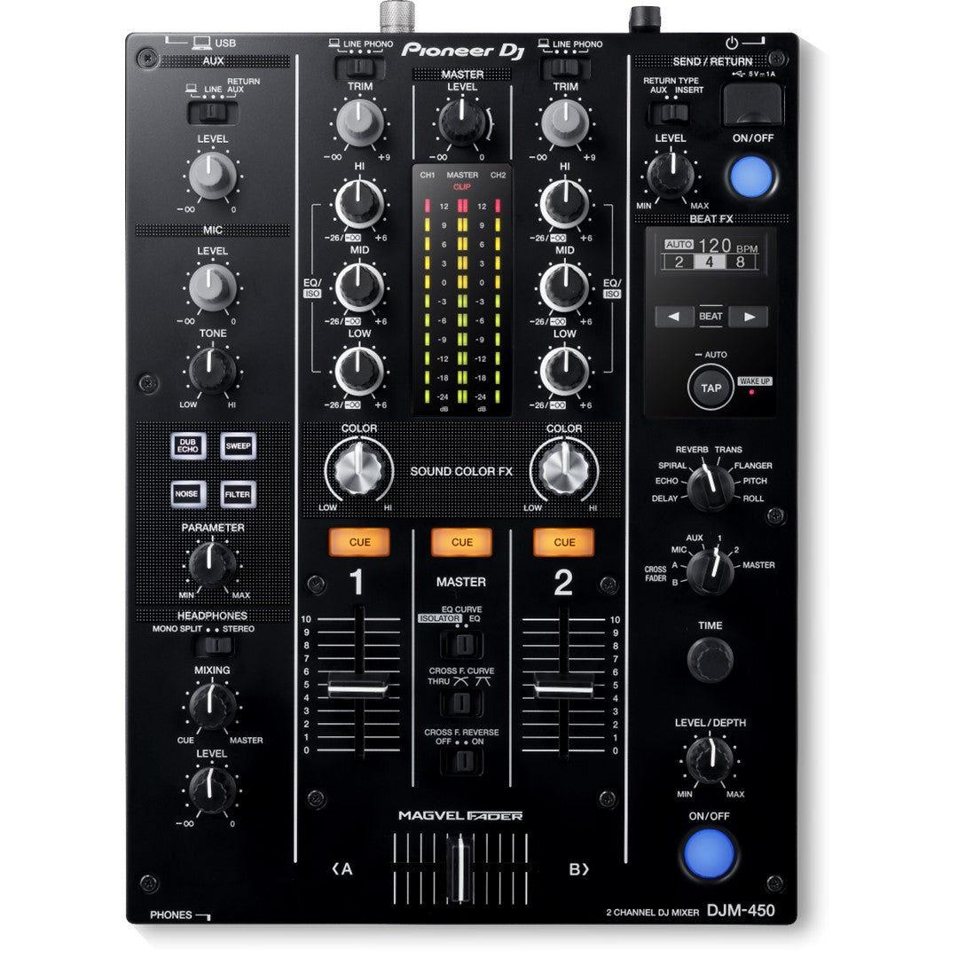 Pioneer DJ DJM-450 2-channel DJ Mixer with Beat FX