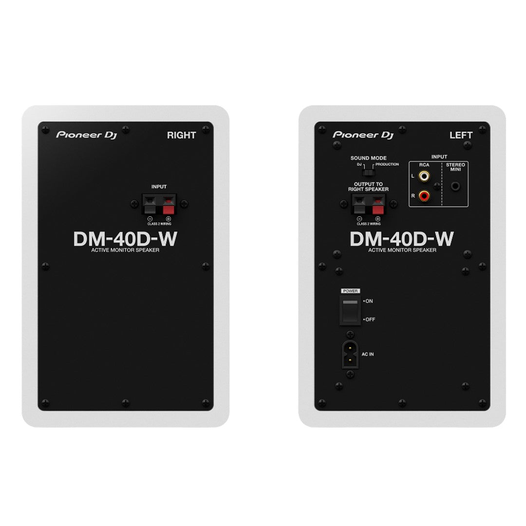 Pioneer DJ DM-40D-W 4” Desktop Monitor System White (Pair)