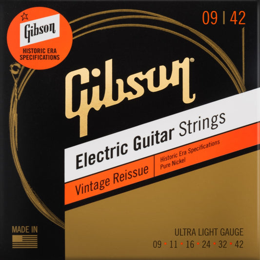 Gibson SEG-HVR9 Vintage Reissue Electric Strings, Ultra Light 9-42
