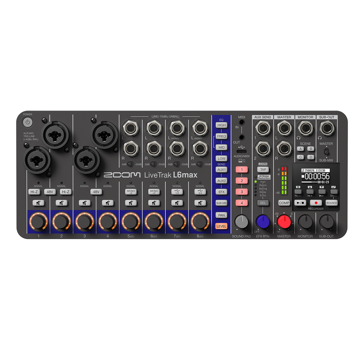 Zoom LiveTrak L6max Digital Mixer and Recorder