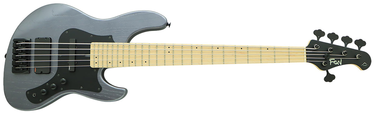 FGN MIGHTY JAZZ JMJ53-ASH-DE-M FIVE STRING BASS IN OPEN PORE CHARCOAL FLAT