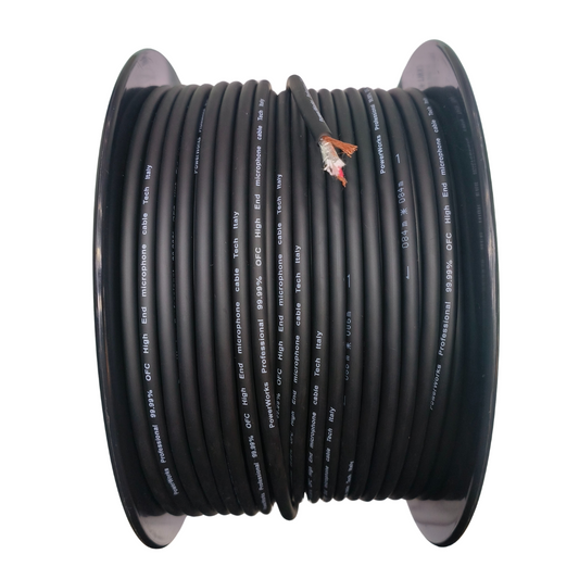 PowerWorks PW-MCR100BK 100m Roll Microphone Cable