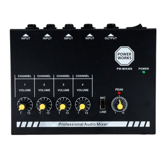 PowerWorks PW-MIX-400 4-channel Mini Audio Mixer