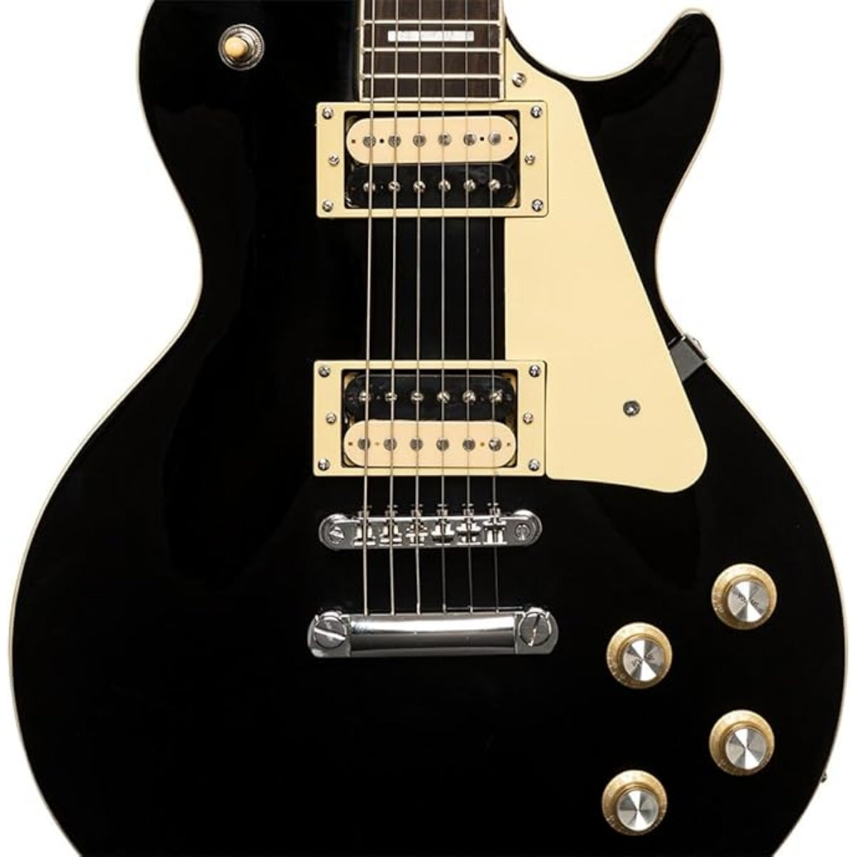 Stagg SELSTD BK - Electric Guitar w/ Solid Mahogany Body (Black) | Stagg Guitar for Beginners, Students & Stage