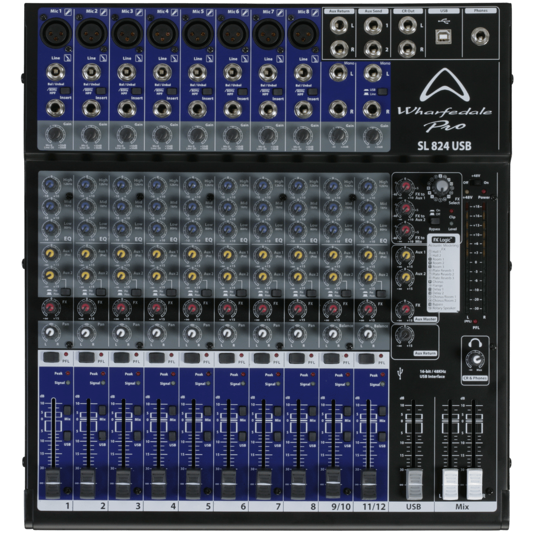 Wharfedale Pro SL824USB Mixer | Wharfedale Mixer for Live Sound & Recording
