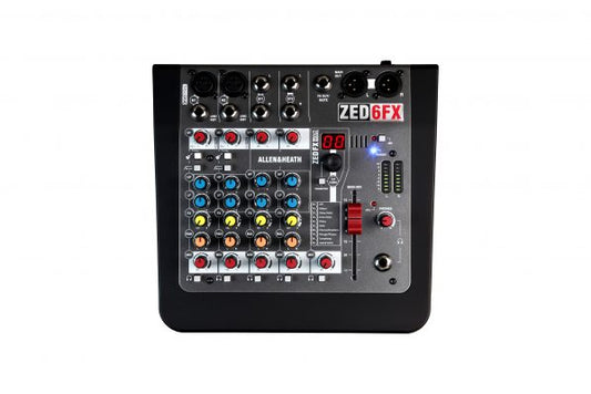 Allen & Heath ZED6FX - 6 Channel Analog Mixer w/ FX | Allen & Heath Analog Mixer for Live Sound & Studio