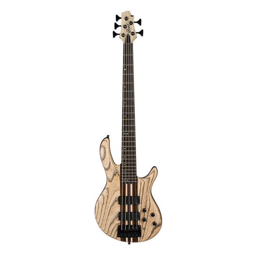 Cort A5 Ultra Ash 5-String Bass - Etched Natural Black with Case