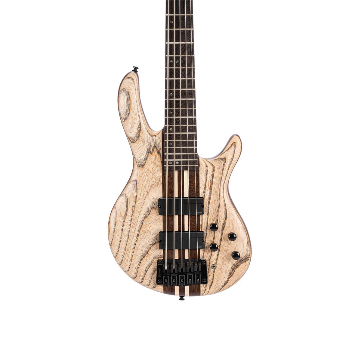 Cort A5 Ultra Ash 5-String Bass - Etched Natural Black with Case