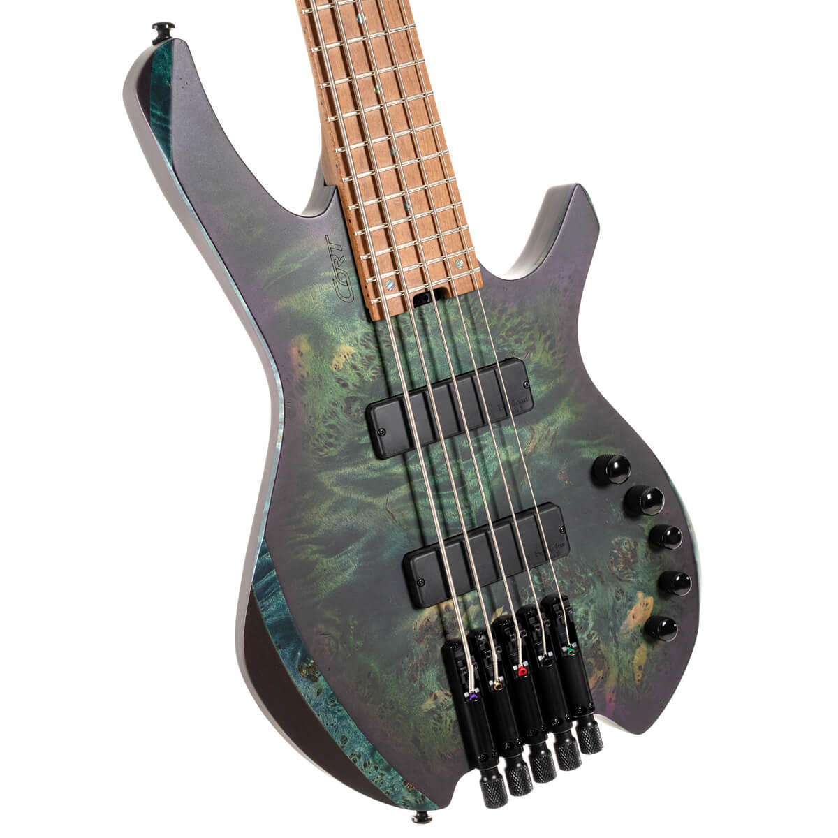 Cort Space 5 Headless 5-String Bass - Star Dust Green with Bag