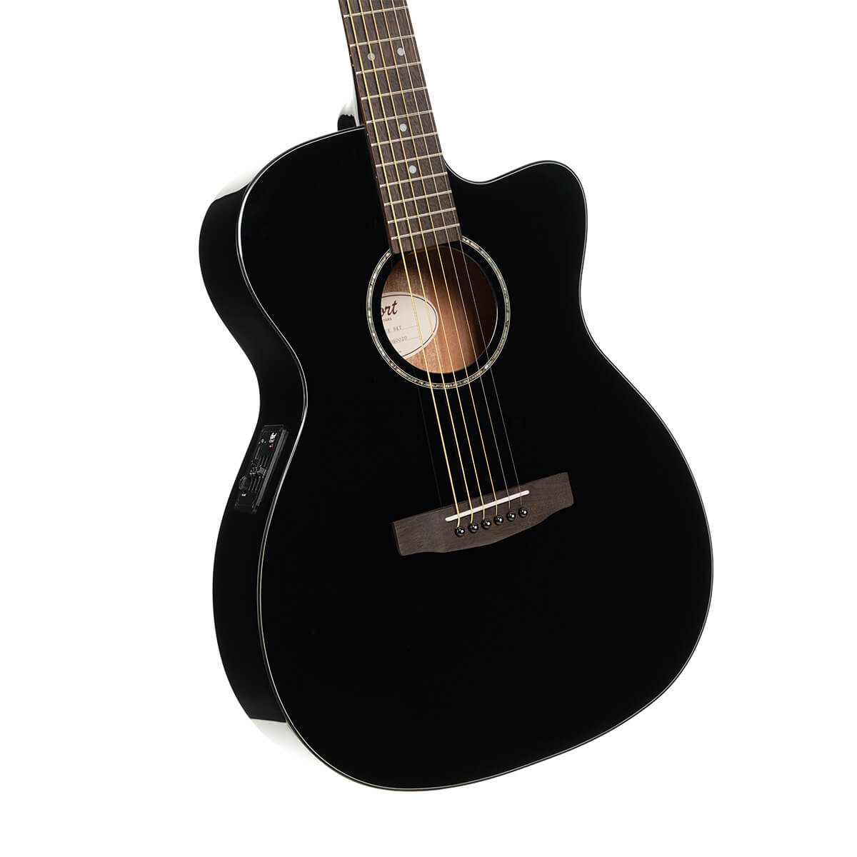 Cort L60CE OM Electro-Acoustic - Black Gloss