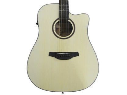 Crafter HD-100CE-OPN Dreadnought Steel String Acoustic Guitar, Satin Natural
