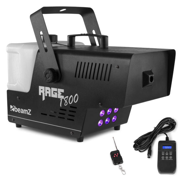 Beamz Rage1800 LED – 1800W DMX Smoke Machine w/ LED’s & Timer Controller