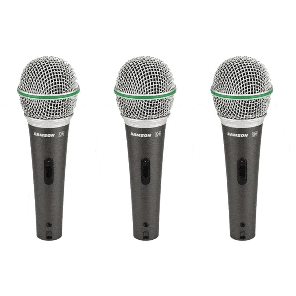 Samson Q6 - Dynamic Handheld Microphone - 3 Pack