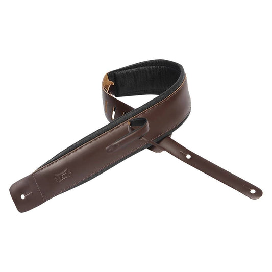 Levy's Larsen Leather Deluxe Guitar Strap - Dark Brown