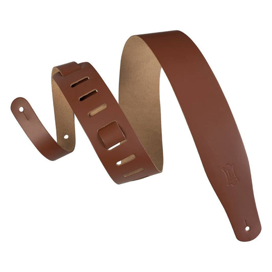Levy's Streamline Series 2.5" Top Grain Leather Guitar Strap - Walnut