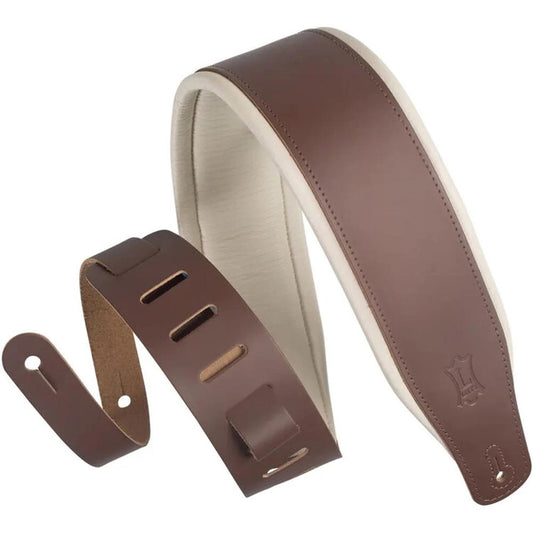 Levy's Top Grain Leather Guitar Strap - Brown and Cream